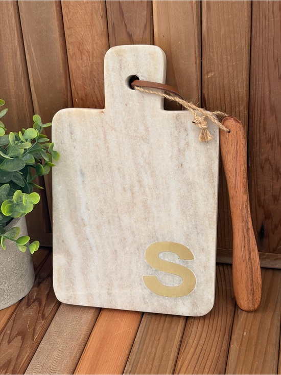 Bed Bath & Beyond Other - Monogram S Marble Board w/Acacia WoodSpreader, Bed Bath & Beyond Charcuterie